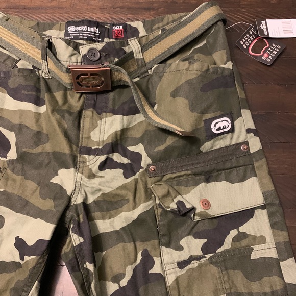 Ecko Unltd Belted Canvas Cargo Short - Picture 2 of 7